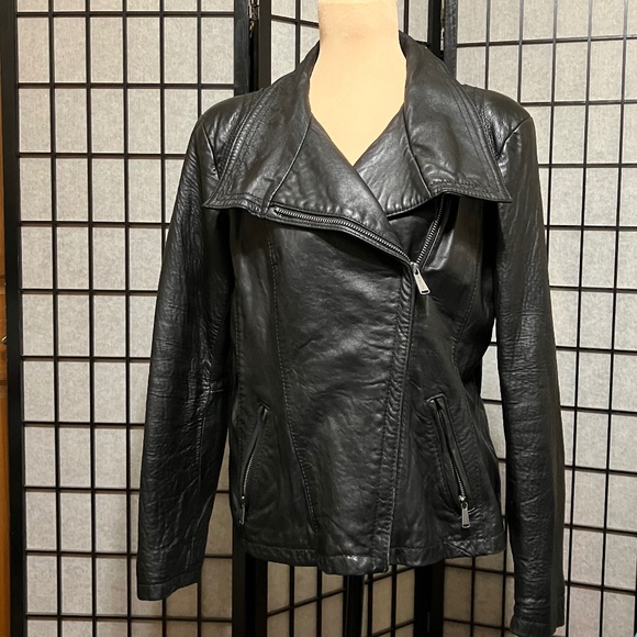 MICHAEL KORS GENUINE LEATHER MOTO JACKET SIZE XL - Picture 1 of 13